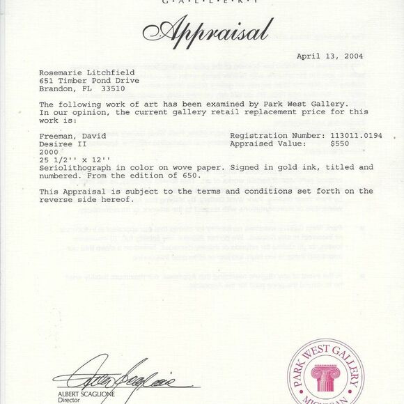 "Desiree II" by David Freeman Seriolithograph - Picture 8 of 10